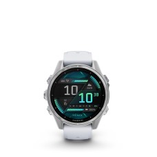Fenix 8 - 43mm AMOLED Plata con correa de silicona blanco piedra
