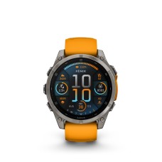 Fenix 8 – 47 mm, AMOLED Sapphire, Titanio con correa de silicona naranja/grafito