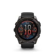 Fenix 8 – 51 mm, AMOLED Sapphire, DLC de color gris carbón con correa de silicona negra/gris