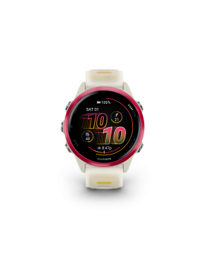 Forerunner 570 - 42mm Aluminio frambuesa con correa en mango/hueso traslúcido