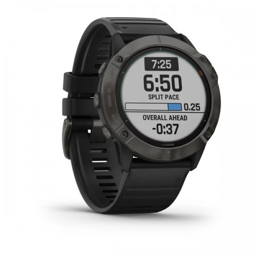 Garmin Fenix 7 Sapphire Solar Titanio con DLC Gris con Banda Negra