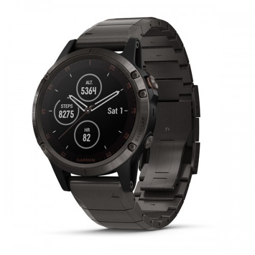Fenix 5 Plus Sapphire, titanio gris carbón DLC con correa de titanio DLC  Garmin *DESCONTINUADO*